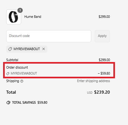 Hume band discount code
