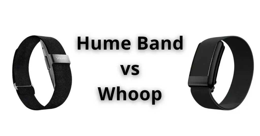 Visueller Vergleich zwischen dem Hume Band und dem Whoop Tracker